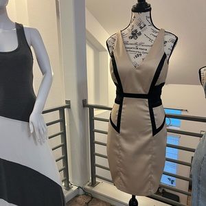 XOXO Sleeveless Bodycon Gold Dress w/ Black Accents Size 7 | 8 | Med